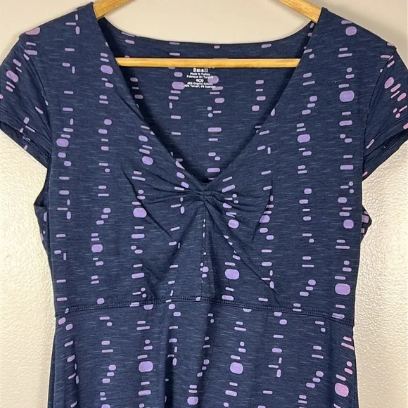 Toad&Co Rosemarie Navy and Light Blue Jersey Knit Dress Size Small EUC - Picture 14 of 16